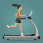 Infographie d'un personnage qui fait de la course à pied sur un tapis roulant